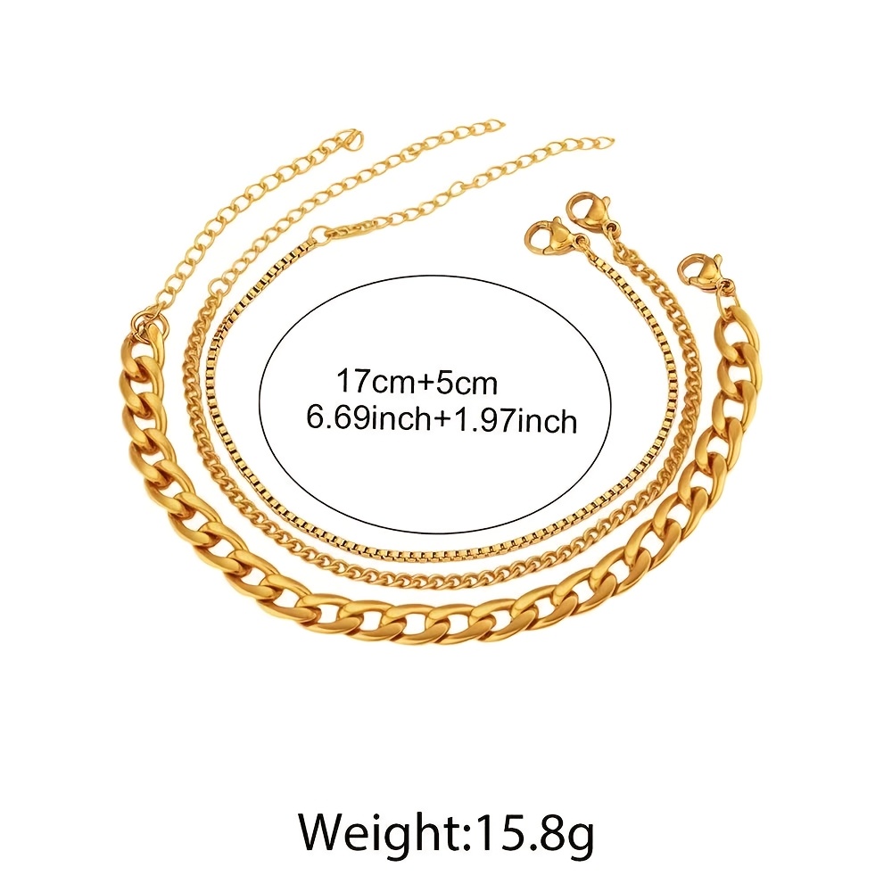 3pcs Elegant Retro Stackable Bracelet Set for Women